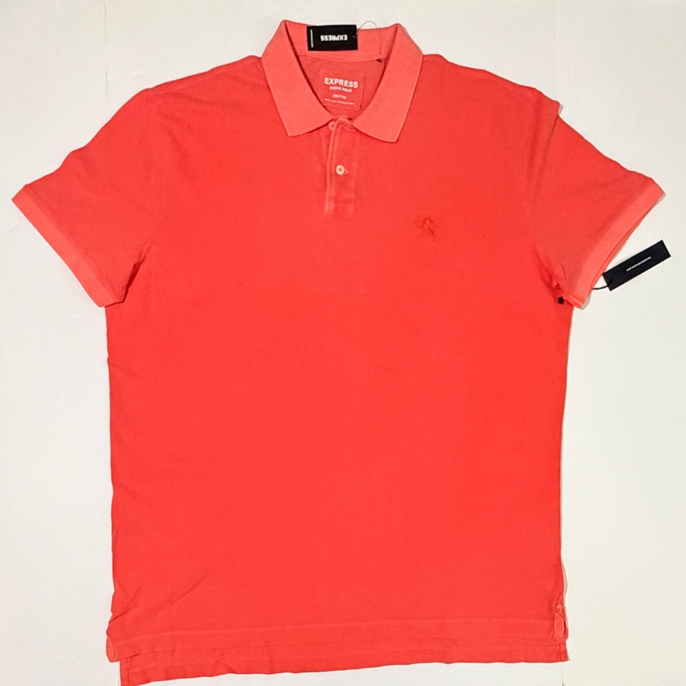 Express Men's Bold Coral Polo Shirt